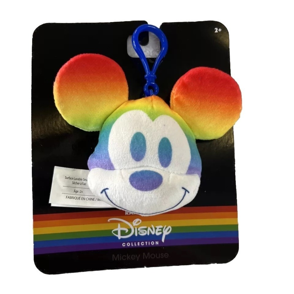 Mickey Mouse Disney Rainbow Collection Keychain Clip-On Pride Plush Toy Ombré